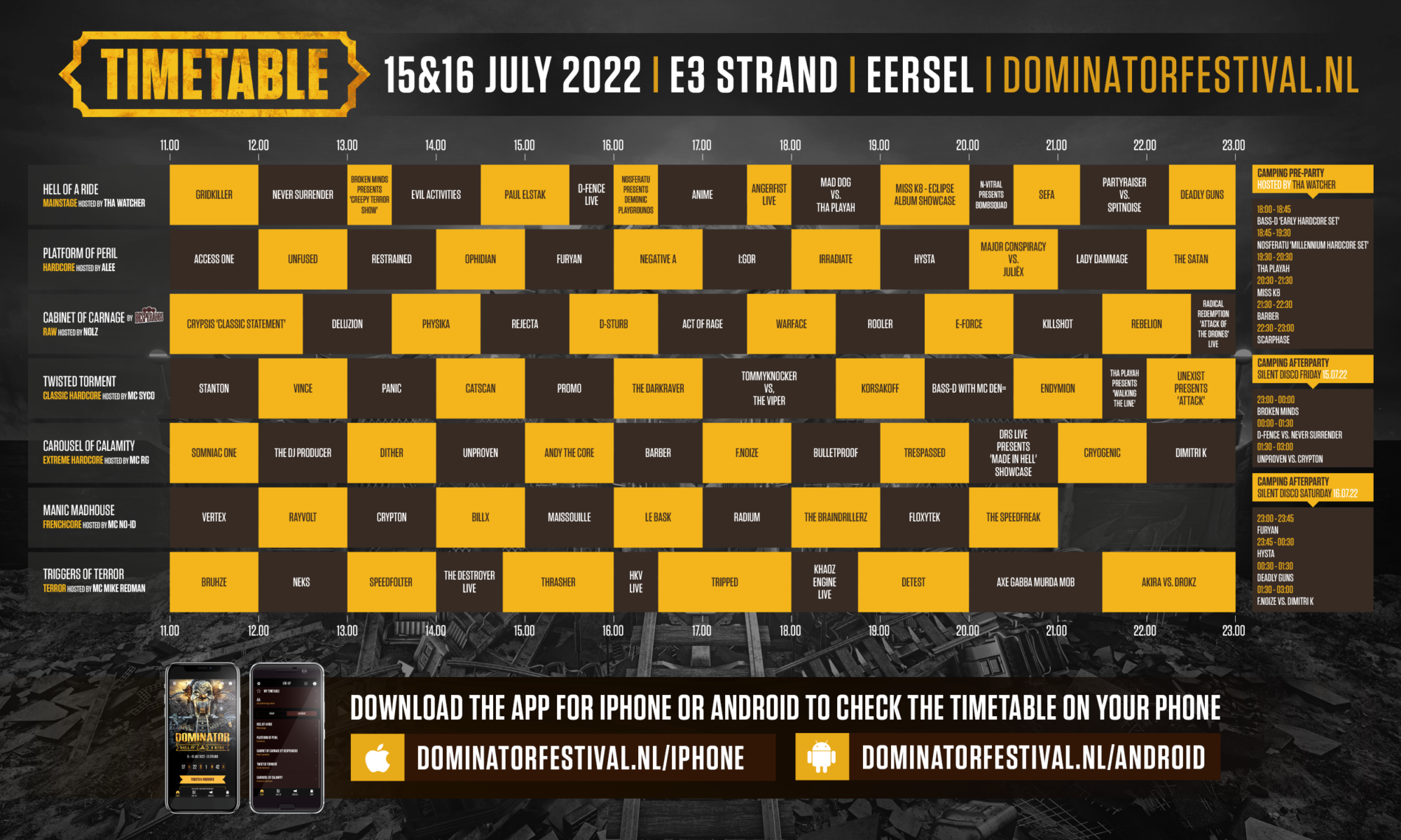 Check De Timetable And Final Info For Dominator 2022! - Masters Of Hardcore