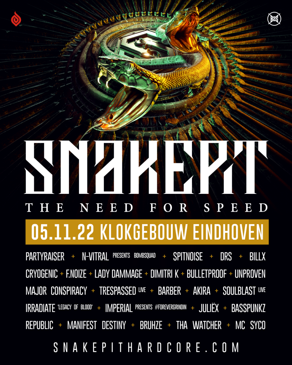 Check the full lineup for Snakepit 2022 now! Masters of Hardcore